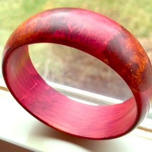 Wood Handprinted Bangle Bracelet